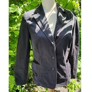 Atika Black Blazer Jacket Fitted Career Office Business Casual‎ Made in France